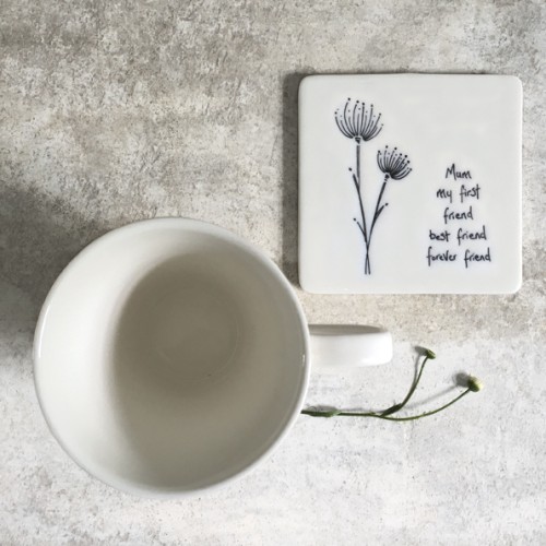 East of India Porcelain Coaster - Mum my Friend