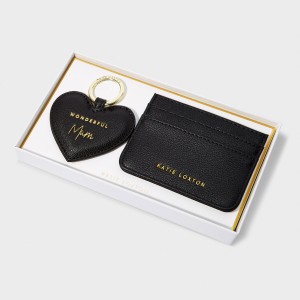 Katie Loxton Heart Keyring & Card Holder Set 'Wonderful Mum'