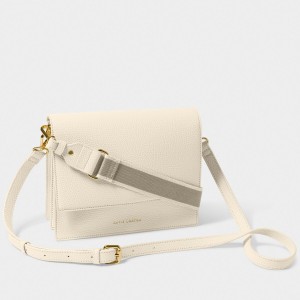 Katie Loxton Orla Canvas Strap Crossbody Bag in Off White