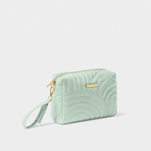 Katie Loxton Quilted Organiser/ Make up Bag Light Sage