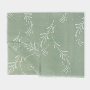 Katie Loxton Printed Foil Scart Mistletoe - Sage