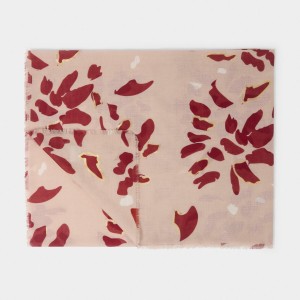 Katie Loxton Printed Foil Scarf Scattered Petals - Dusty Rose