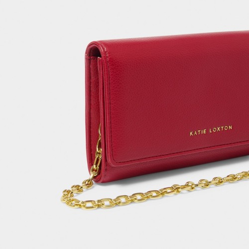 Katie Loxton Rubi Chain Crossbody Purse Garnet Red